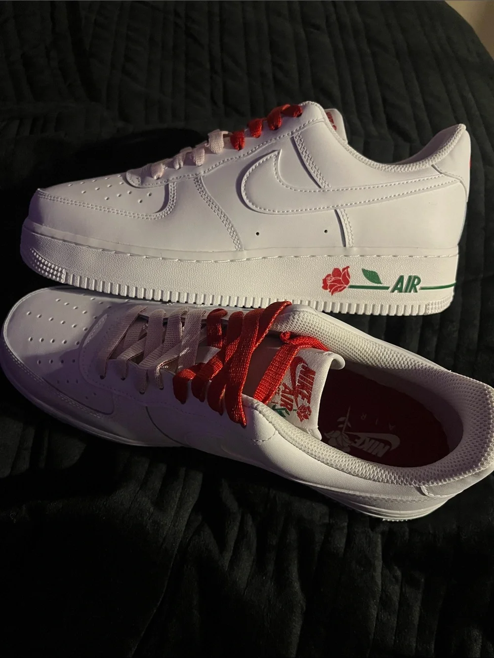 Nike Women’s Low-Top Sneakers in White, Red, and Green